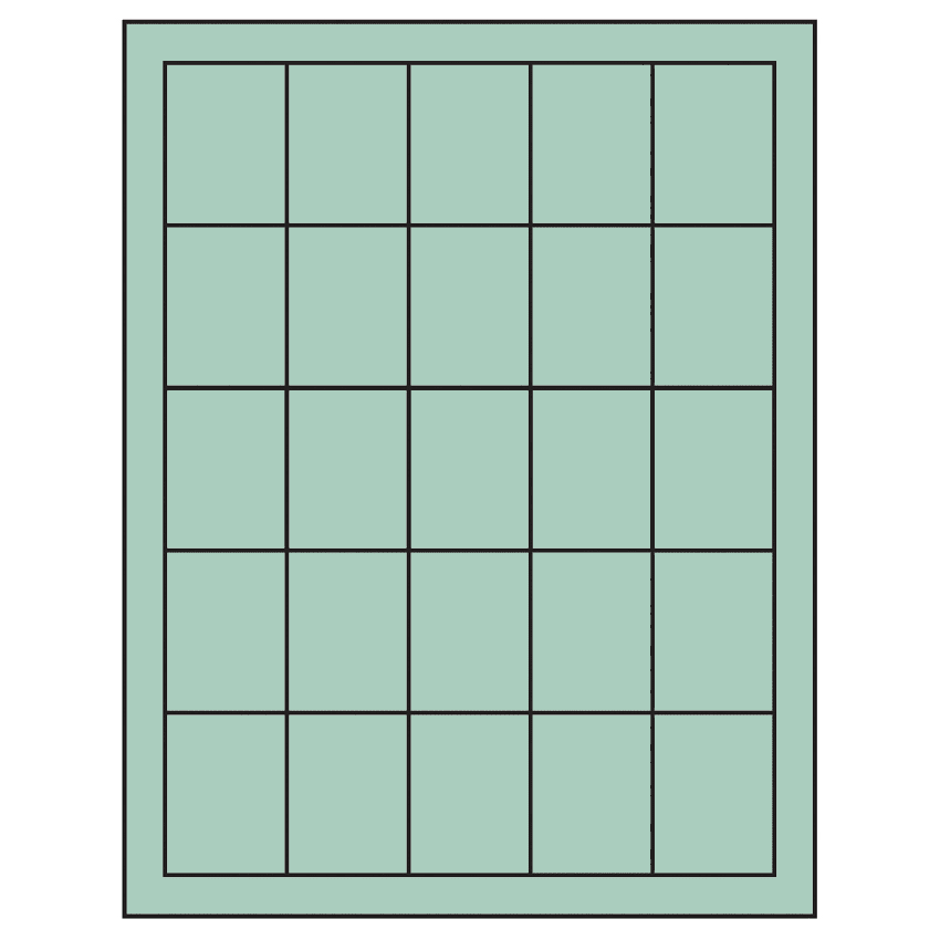 1.5" x 2" Pastel Green Rectangular Sheet Labels