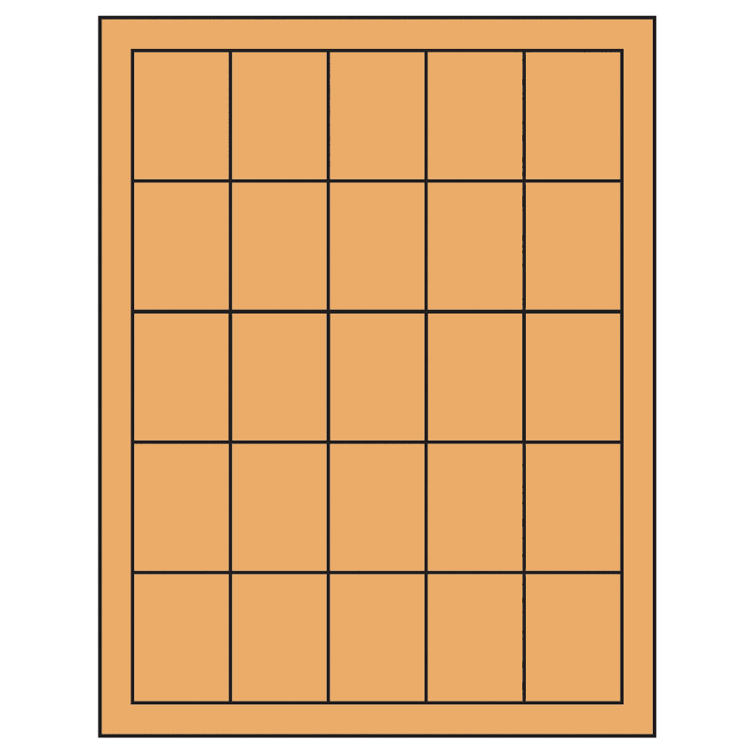1.5" x 2" Pastel Orange Rectangular Sheet Labels