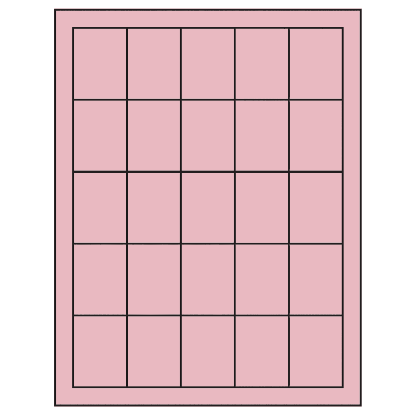 1.5" x 2" Pastel Pink Rectangular Sheet Labels