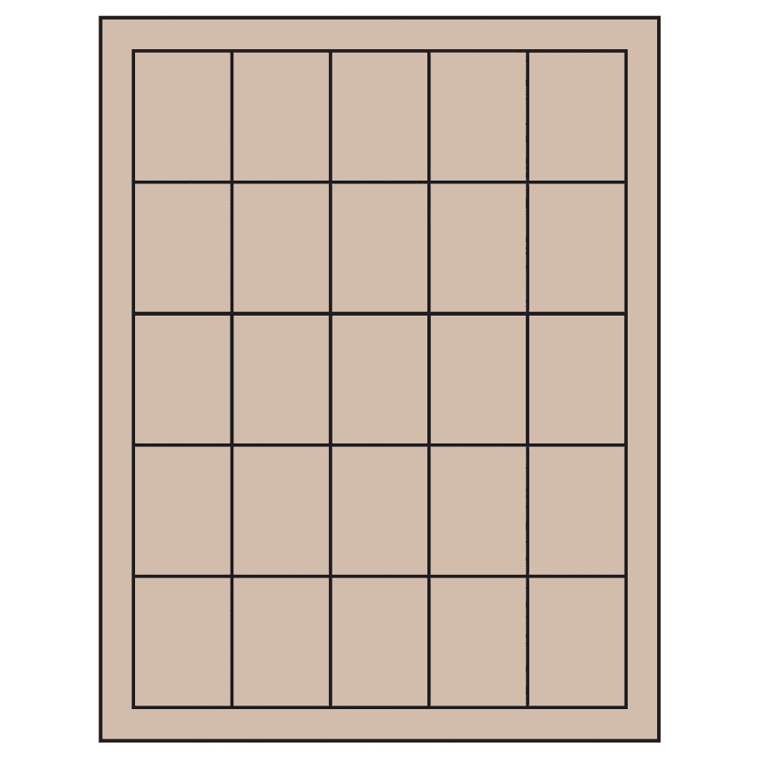 1.5" x 2" Pastel Tan Rectangular Sheet Labels