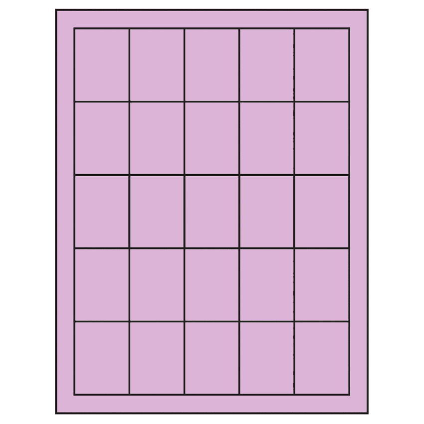 1.5" x 2" Pastel Purple Rectangular Sheet Labels