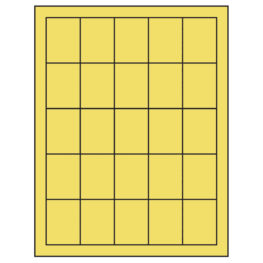 1.5" x 2" Pastel Yellow Rectangular Sheet Labels