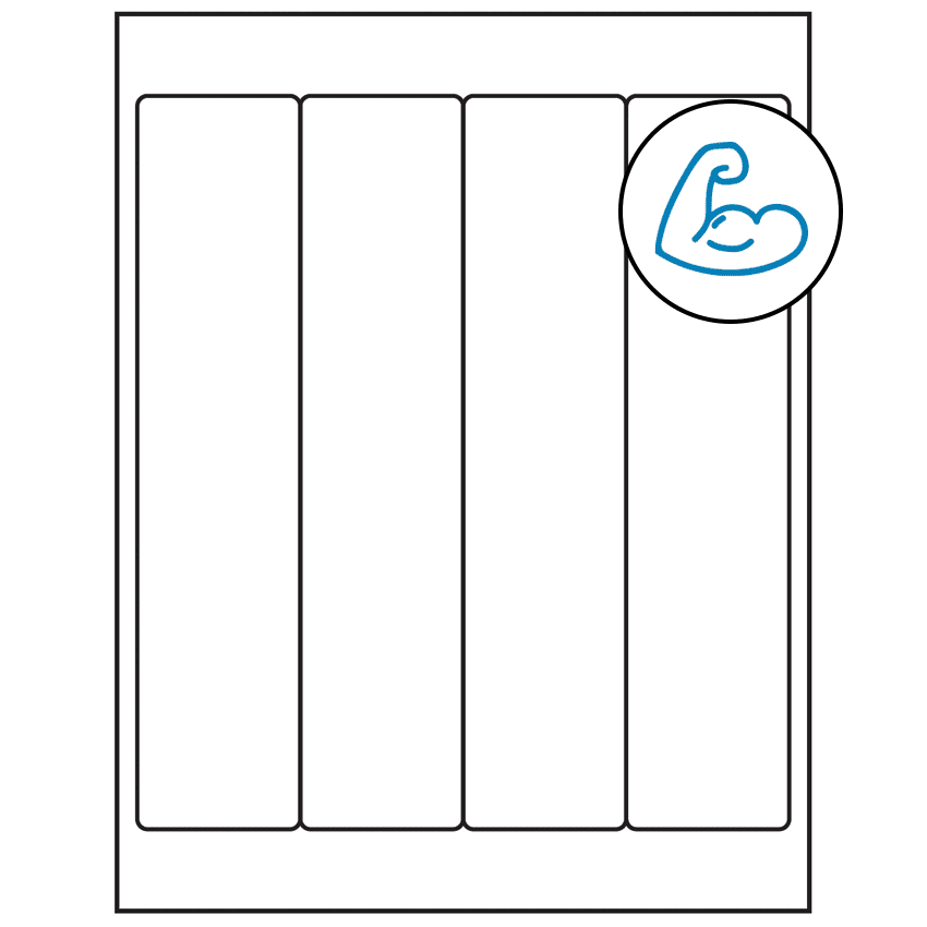 2" x 9" White Rectangular Sheet Labels - Ultra Aggressive Adhesive
