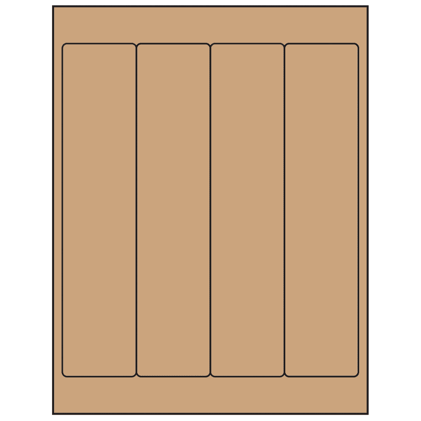 2" x 9" Brown Kraft Rectangular Sheet Labels