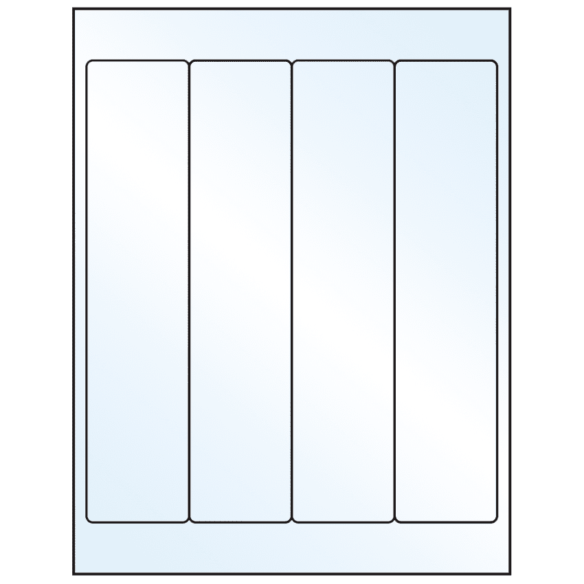 2" x 9" Crystal Clear Rectangular Sheet Labels