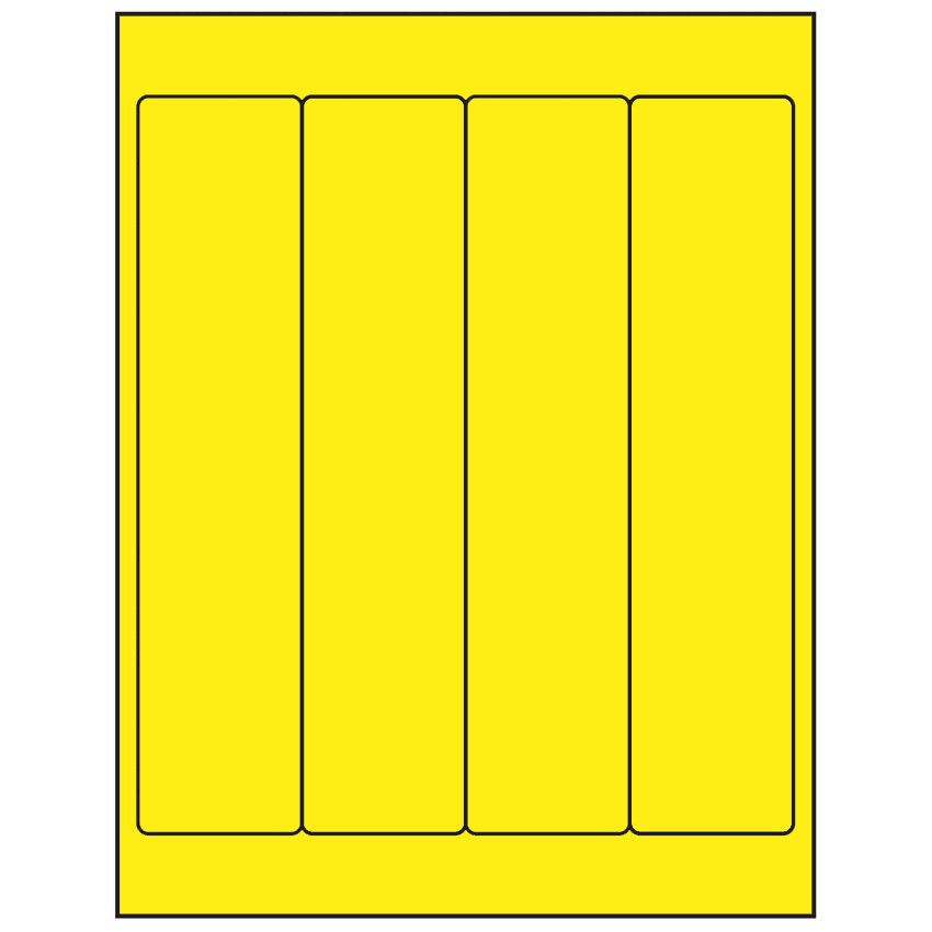 2" x 9" Fluorescent Yellow Rectangular Sheet Labels