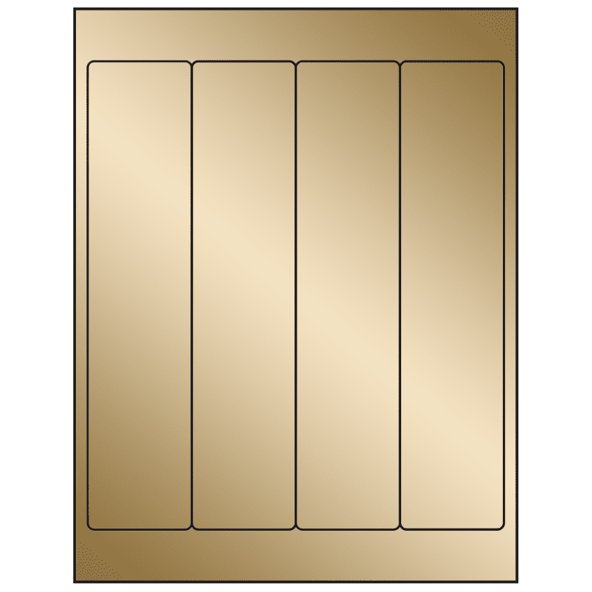 2" x 9" Gold Foil Rectangular Sheet Labels