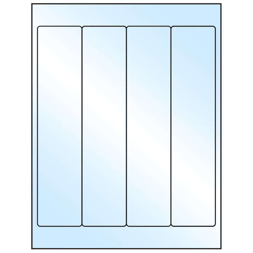 2" x 9" White Premium High Gloss Rectangular Sheet Labels