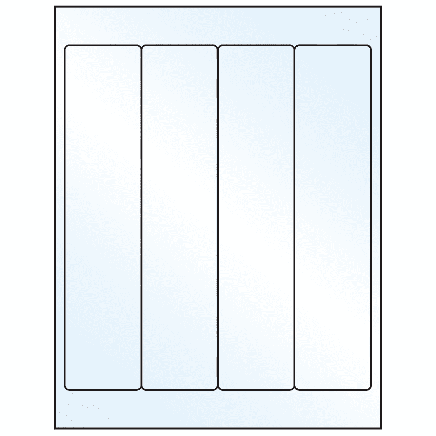 2" x 9" White Mid Gloss Rectangular Sheet Labels
