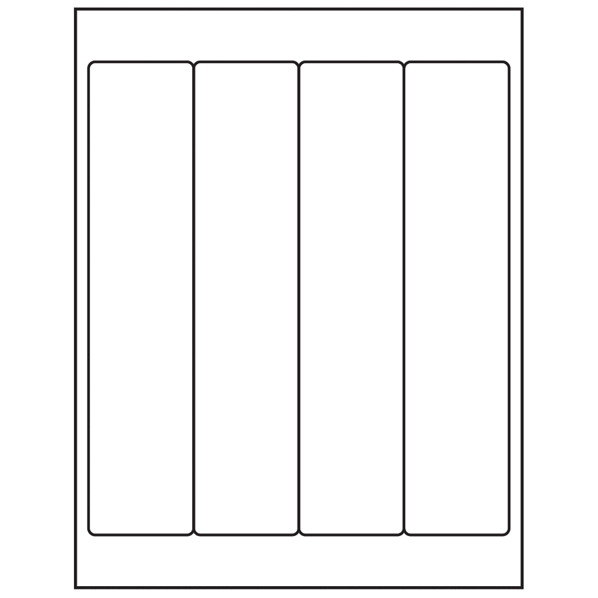 2" x 9" White Matte Litho Rectangular Sheet Labels