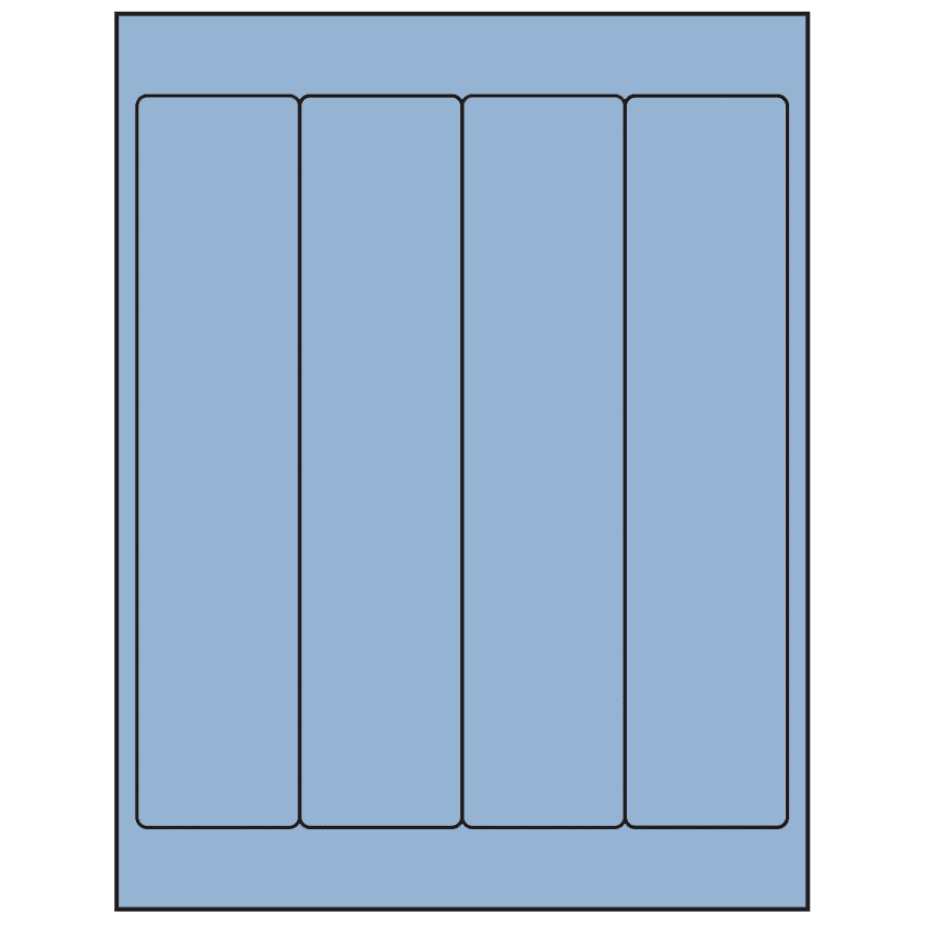 2" x 9" Pastel Blue Rectangular Sheet Labels