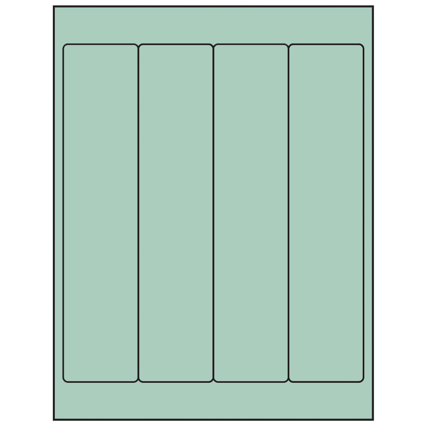2" x 9" Pastel Green Rectangular Sheet Labels