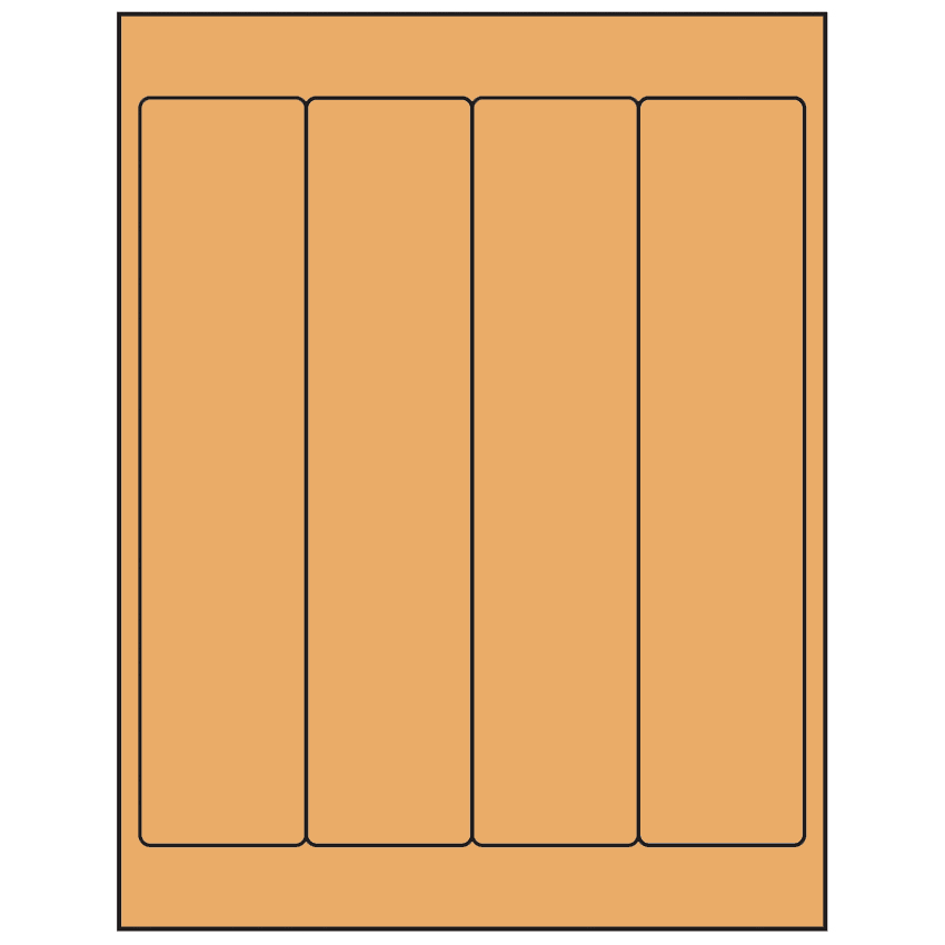 2" x 9" Pastel Orange Rectangular Sheet Labels