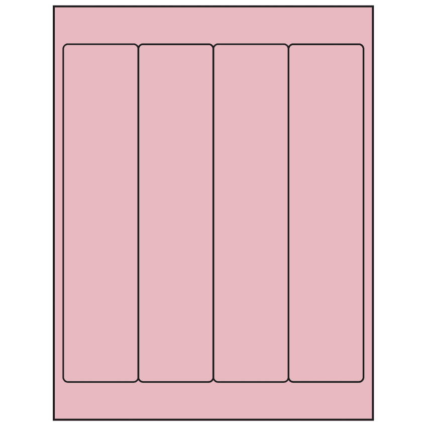 2" x 9" Pastel Pink Rectangular Sheet Labels