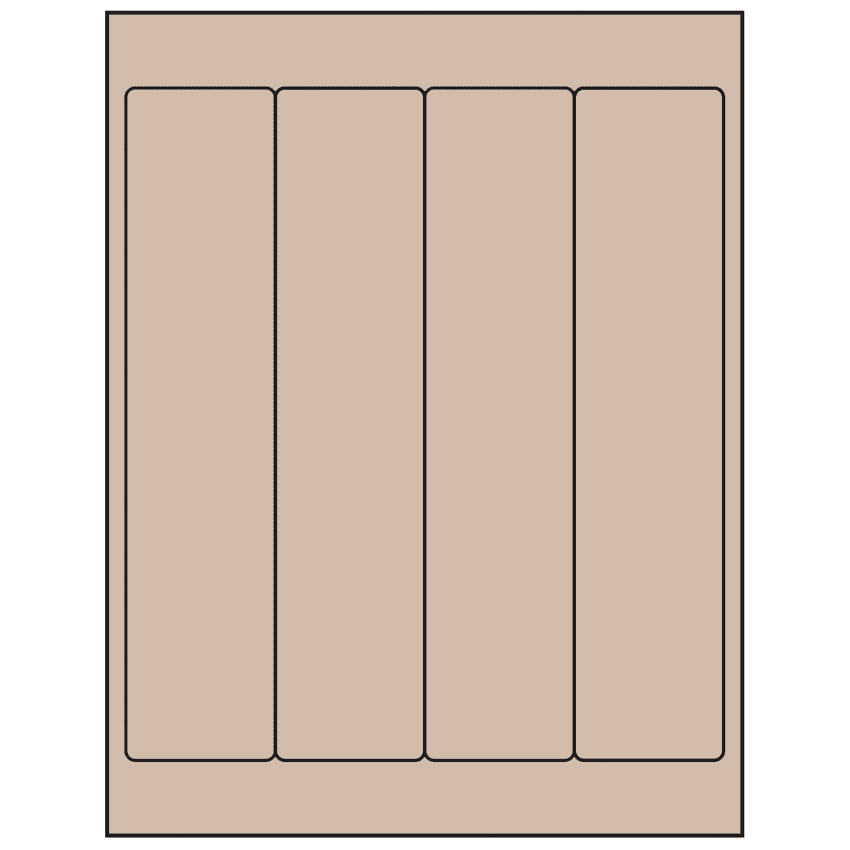 2" x 9" Pastel Tan Rectangular Sheet Labels