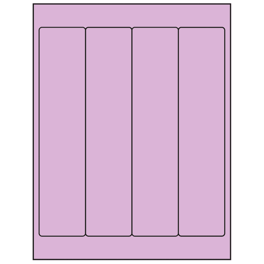 2" x 9" Pastel Purple Rectangular Sheet Labels
