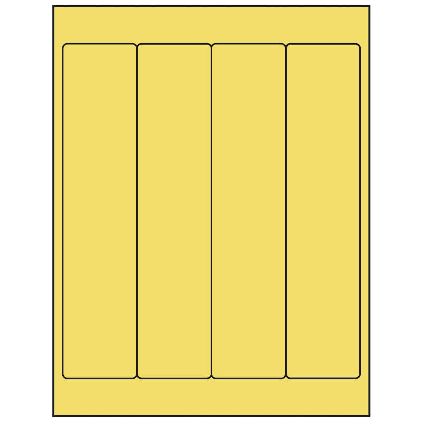 2" x 9" Pastel Yellow Rectangular Sheet Labels