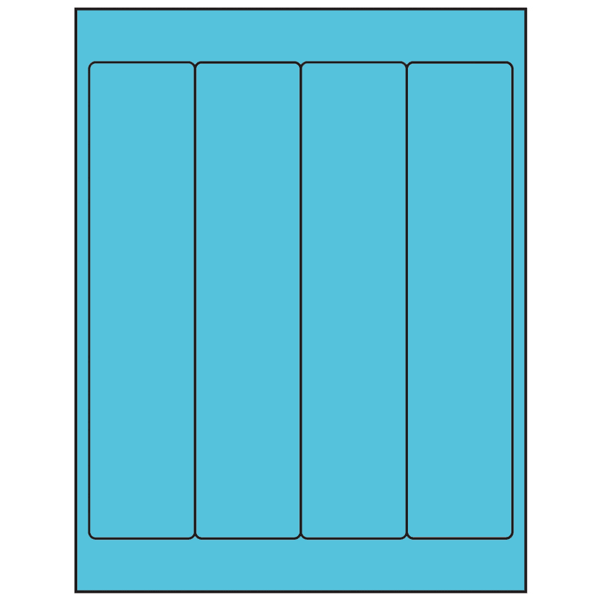 2" x 9" Turquoise Rectangular Sheet Labels
