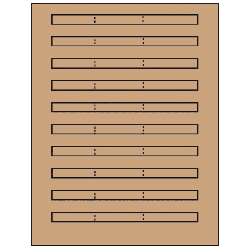 6.64" x 0.42" Brown Kraft Rectangular Sheet Labels