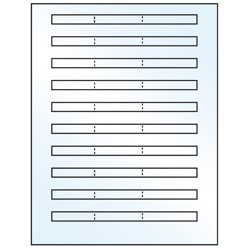6.64" x 0.42" Crystal Clear Rectangular Sheet Labels