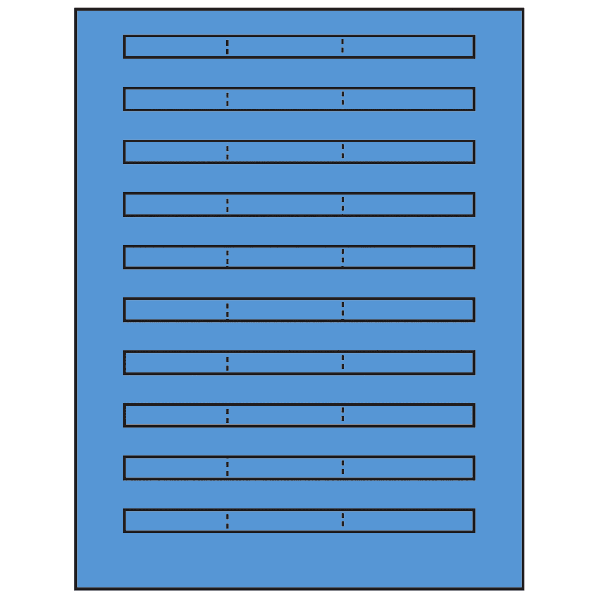 6.64" x 0.42" Fluorescent Blue Rectangular Sheet Labels