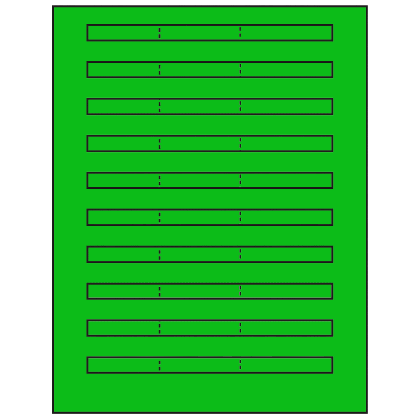 6.64" x 0.42" Fluorescent Green Rectangular Sheet Labels