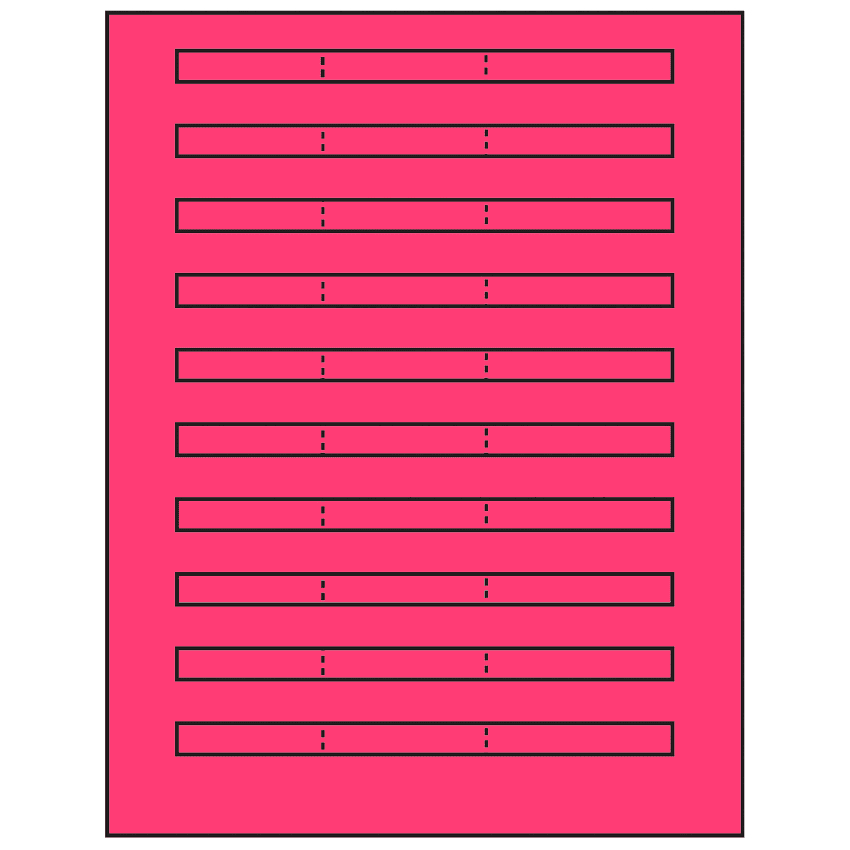 6.64" x 0.42" Fluorescent Pink Rectangular Sheet Labels