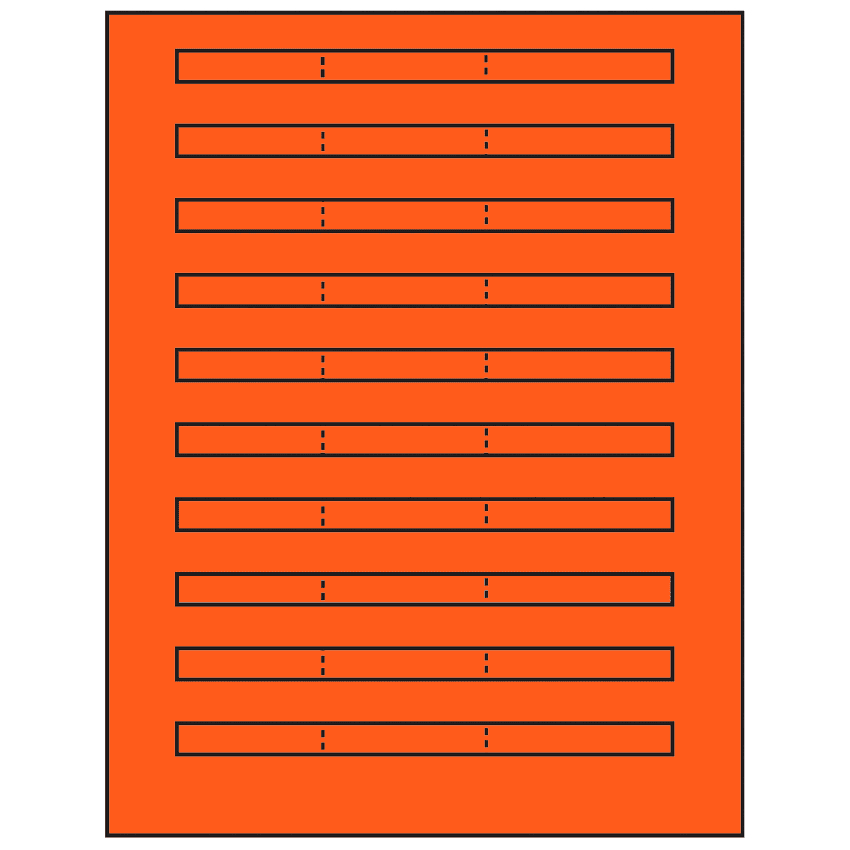 6.64" x 0.42" Fluorescent Red Rectangular Sheet Labels