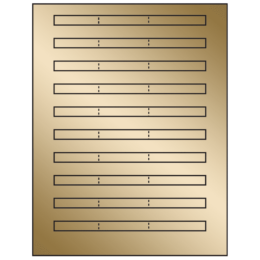 6.64" x 0.42" Gold Foil Rectangular Sheet Labels