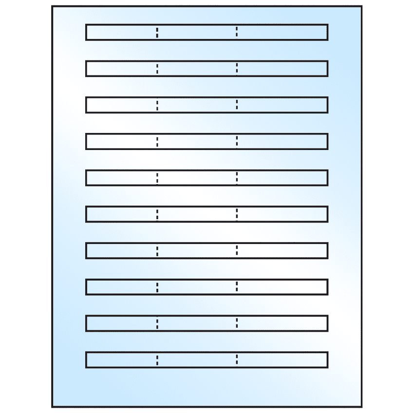 6.64" x 0.42" White Premium High Gloss Rectangular Sheet Labels