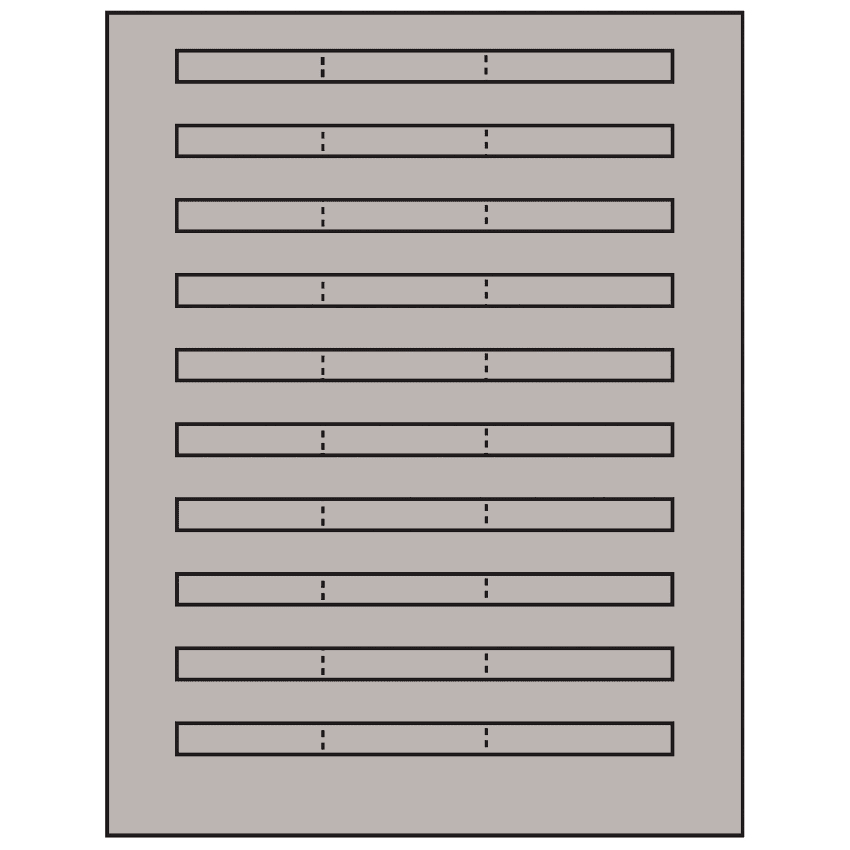 6.64" x 0.42" Gray Rectangular Sheet Labels