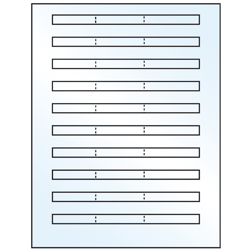 6.64" x 0.42" White Mid Gloss Rectangular Sheet Labels