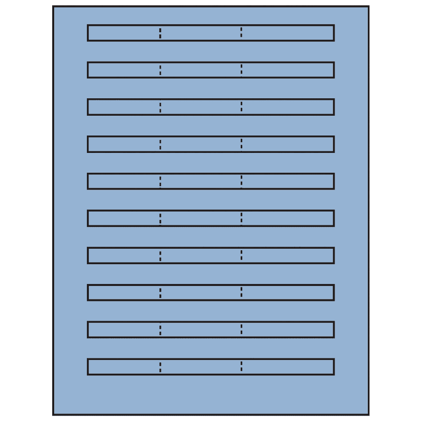 6.64" x 0.42" Pastel Blue Rectangular Sheet Labels