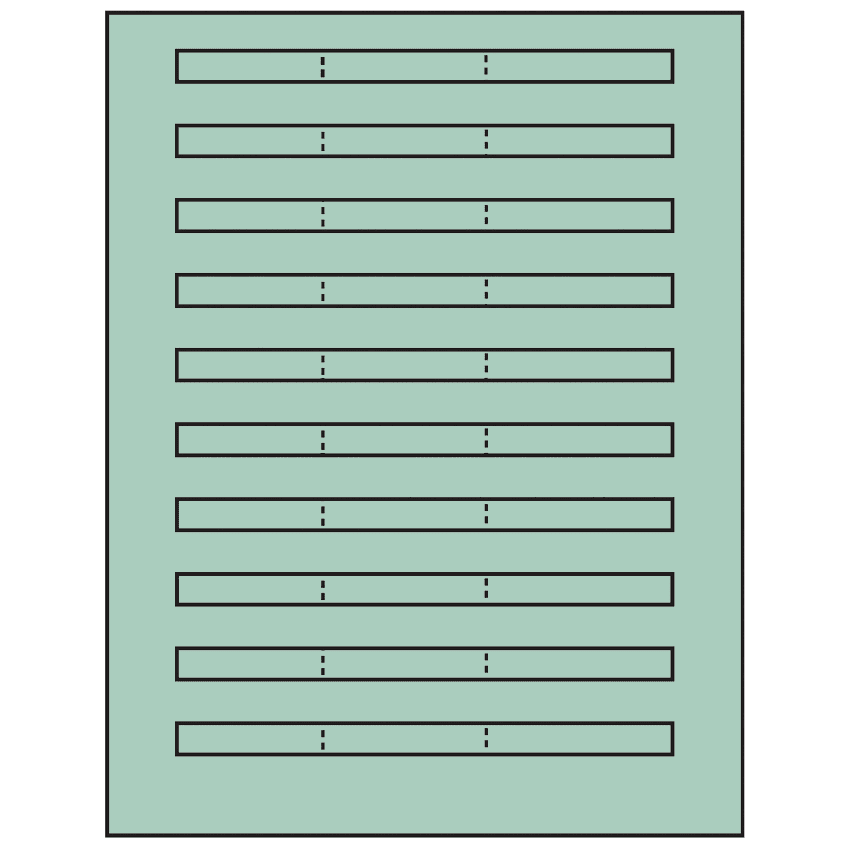 6.64" x 0.42" Pastel Green Rectangular Sheet Labels