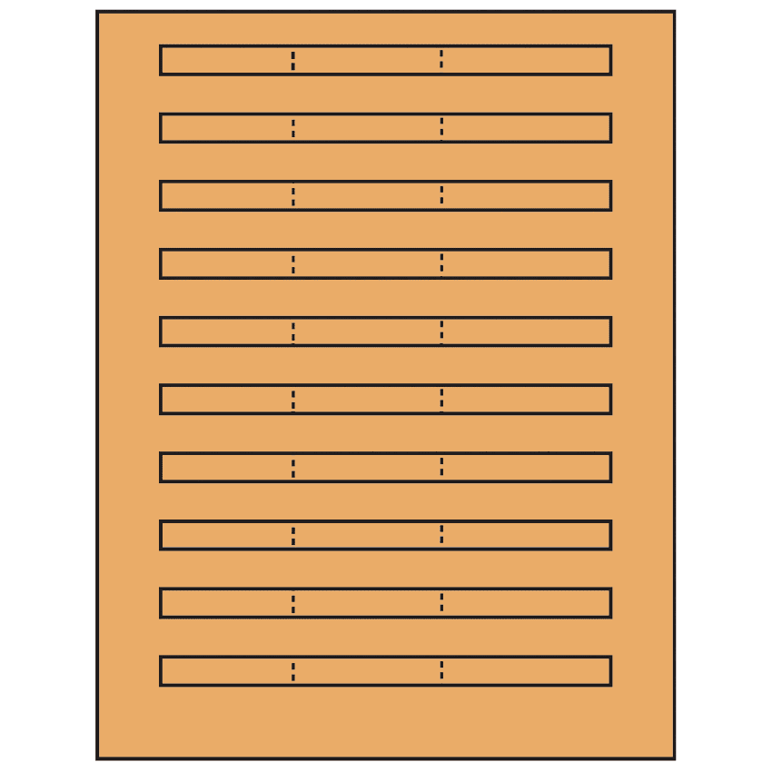 6.64" x 0.42" Pastel Orange Rectangular Sheet Labels