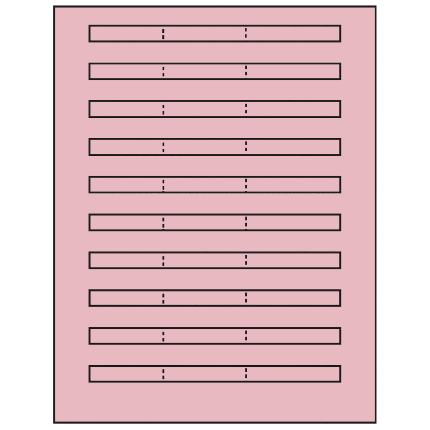 6.64" x 0.42" Pastel Pink Rectangular Sheet Labels