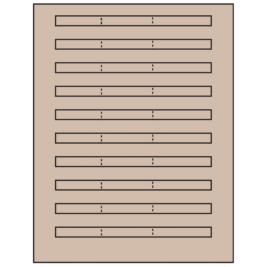 6.64" x 0.42" Pastel Tan Rectangular Sheet Labels