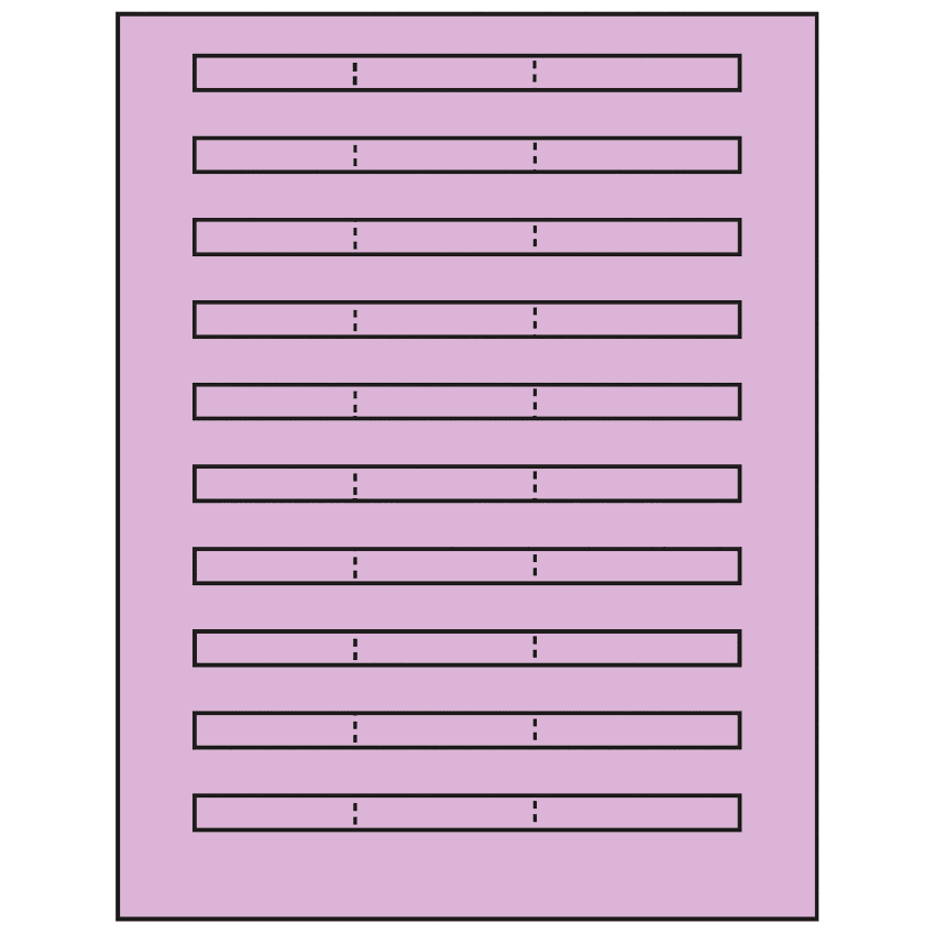 6.64" x 0.42" Pastel Purple Rectangular Sheet Labels