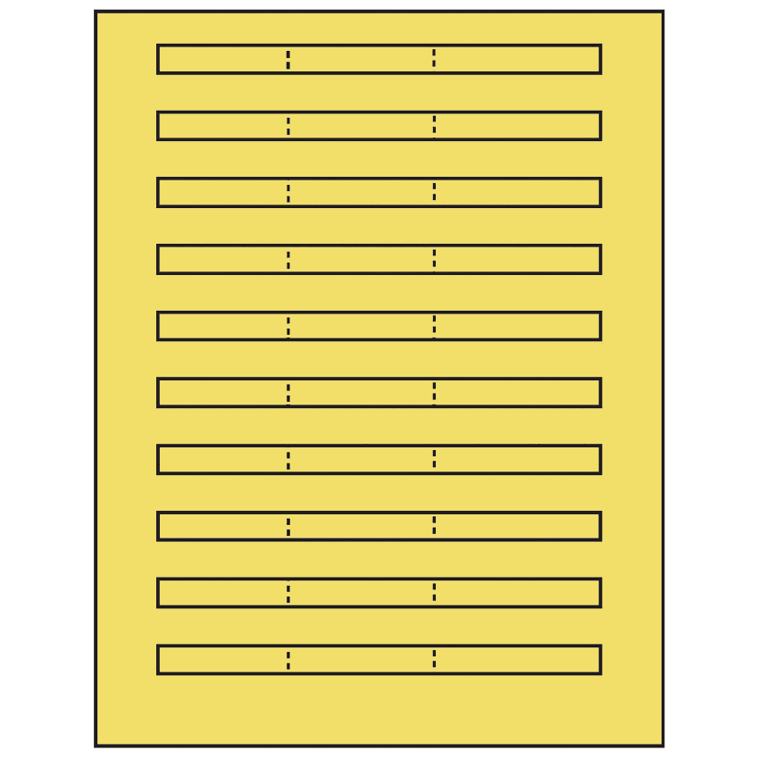 6.64" x 0.42" Pastel Yellow Rectangular Sheet Labels