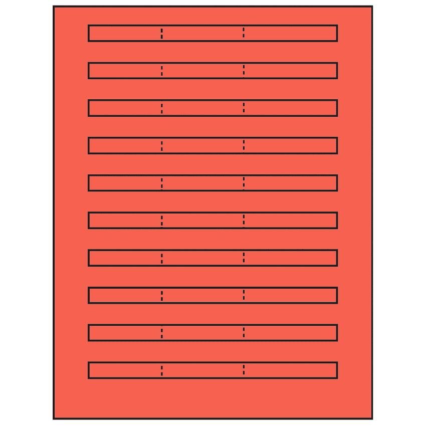6.64" x 0.42" Red Rectangular Sheet Labels