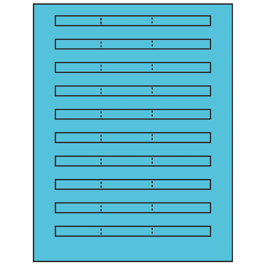 6.64" x 0.42" Turquoise Rectangular Sheet Labels