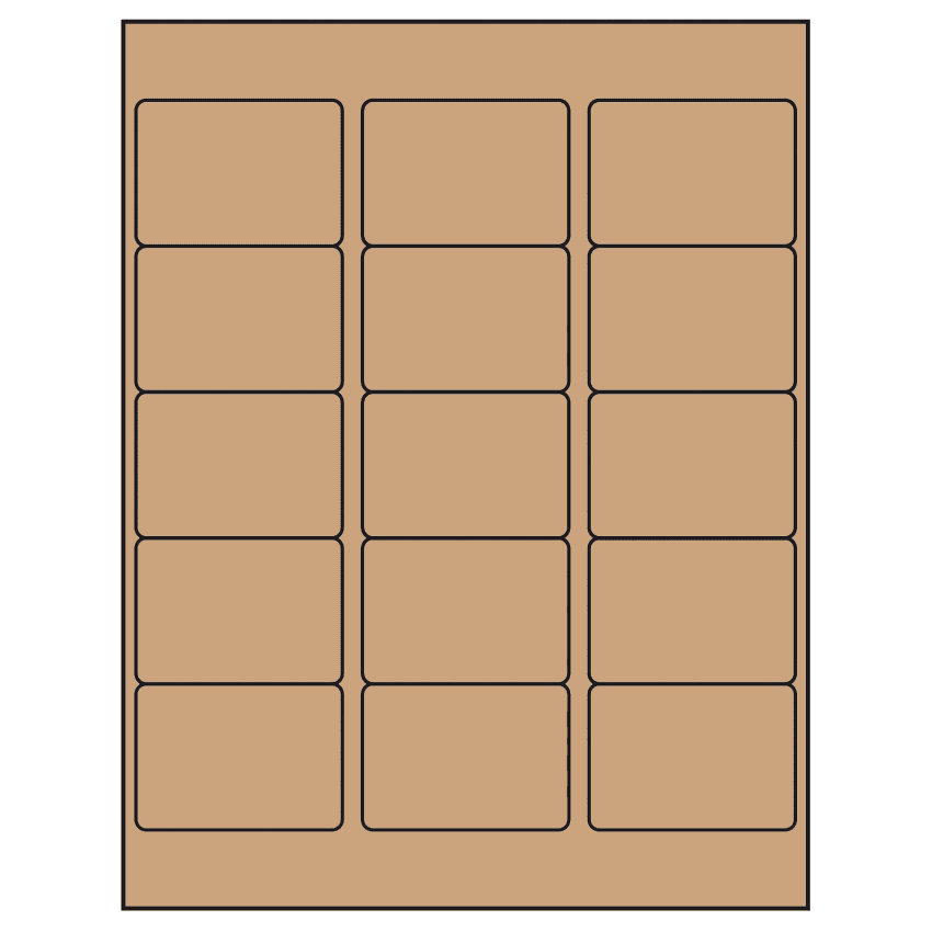 2.5625" x 1.8125" Brown Kraft Rectangular Sheet Labels