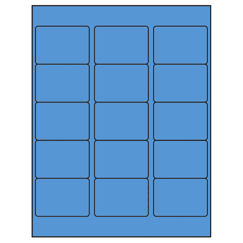 2.5625" x 1.8125" Fluorescent Blue Rectangular Sheet Labels