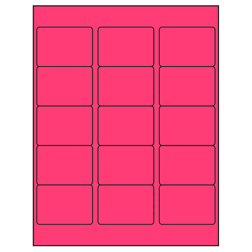 2.5625" x 1.8125" Fluorescent Pink Rectangular Sheet Labels