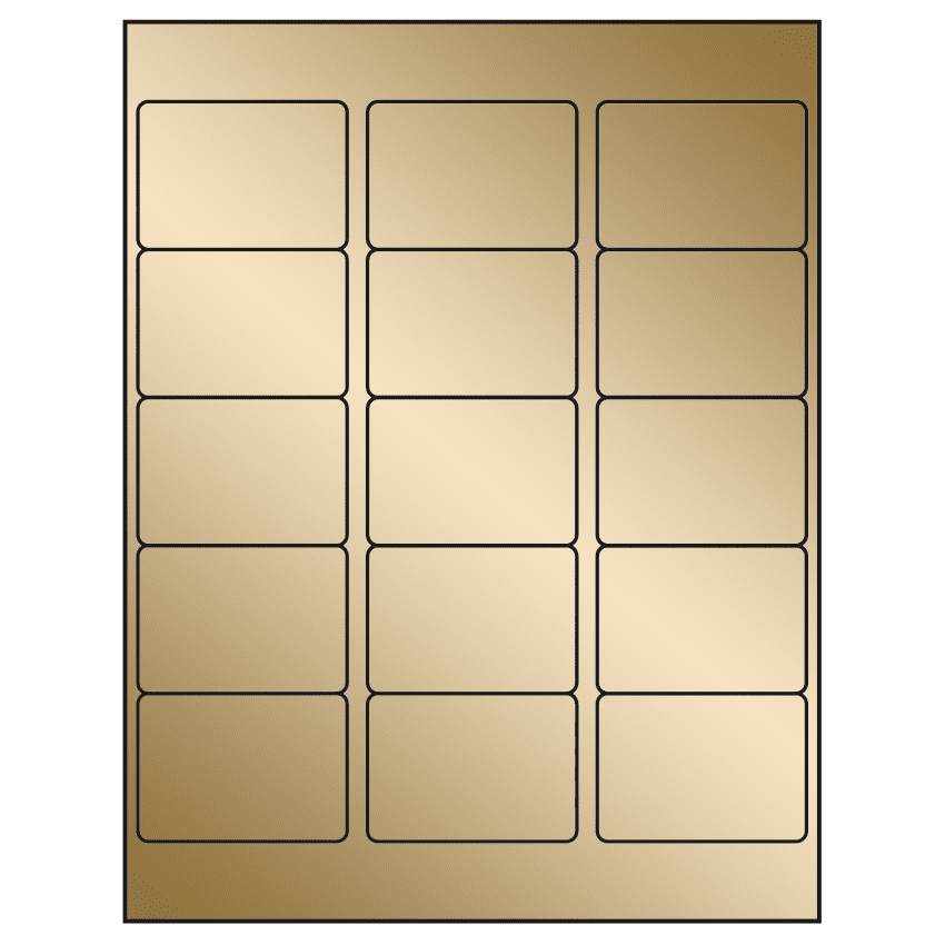 2.5625" x 1.8125" Gold Foil Rectangular Sheet Labels