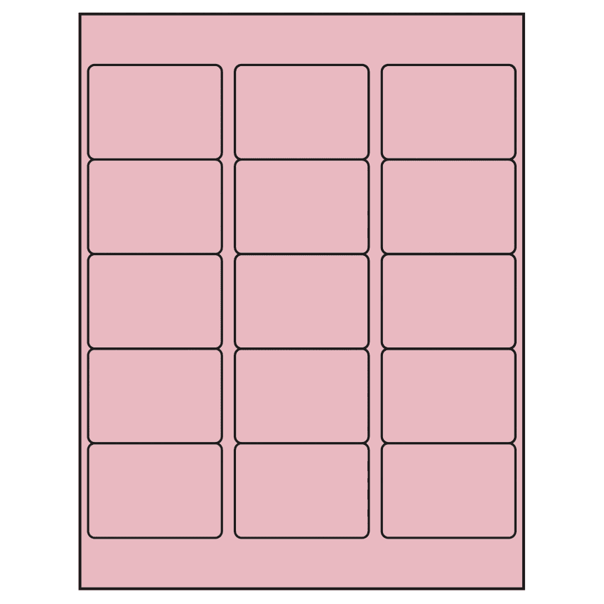 2.5625" x 1.8125" Pastel Pink Rectangular Sheet Labels