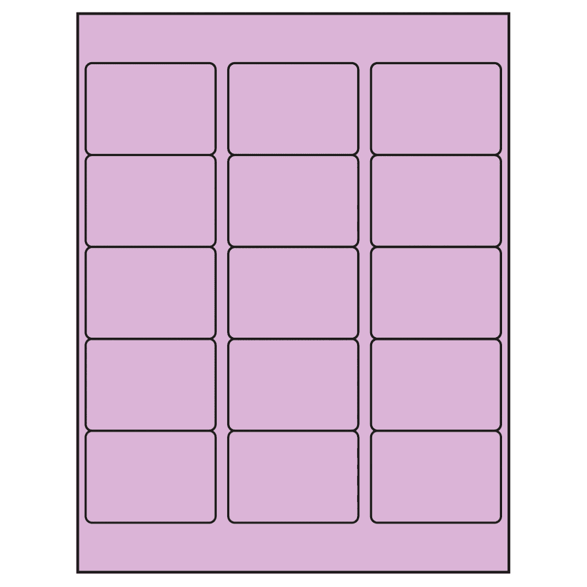 2.5625" x 1.8125" Pastel Purple Rectangular Sheet Labels