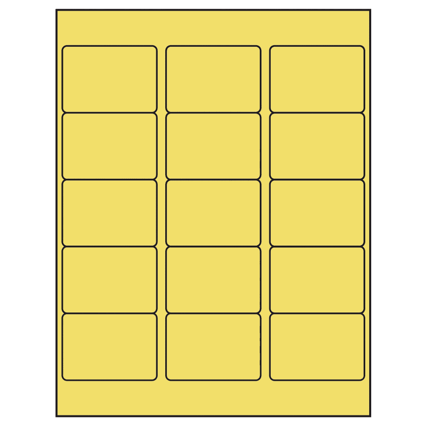 2.5625" x 1.8125" Pastel Yellow Rectangular Sheet Labels