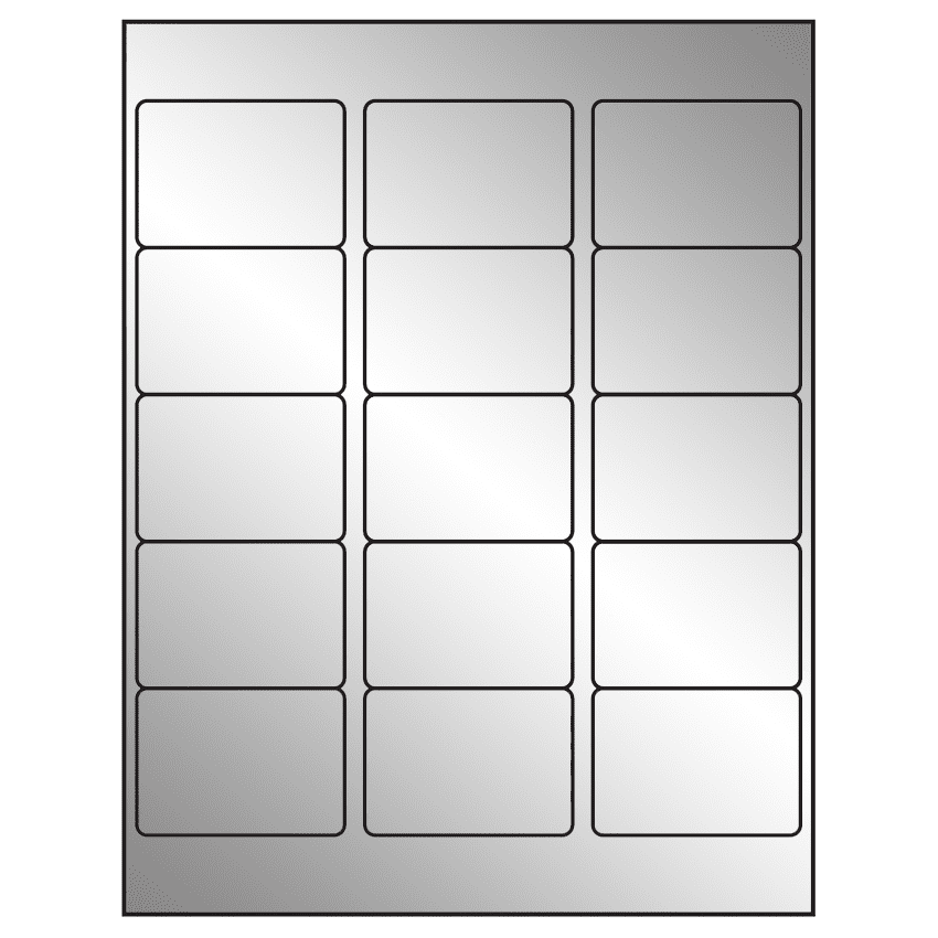 2.5625" x 1.8125" Silver Foil Rectangular Sheet Labels