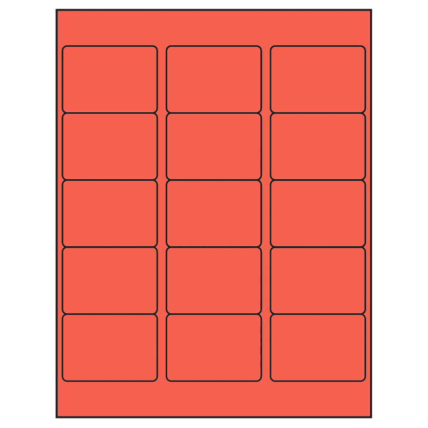 2.5625" x 1.8125" Red Rectangular Sheet Labels